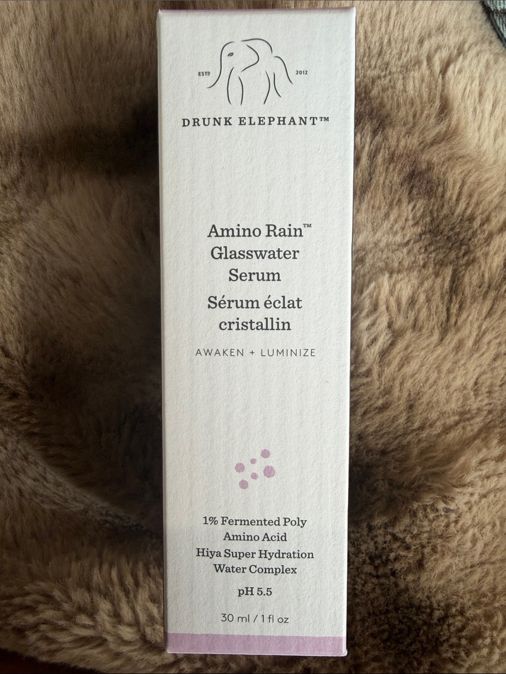 Drunk Elephant Amino Rain Glasswater Serum - Cream with Purple Accents